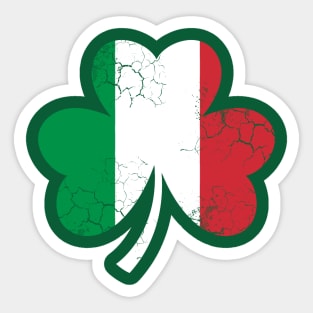 Irish Italian Flag Shamrock Heritage St Patrick's Day Sticker